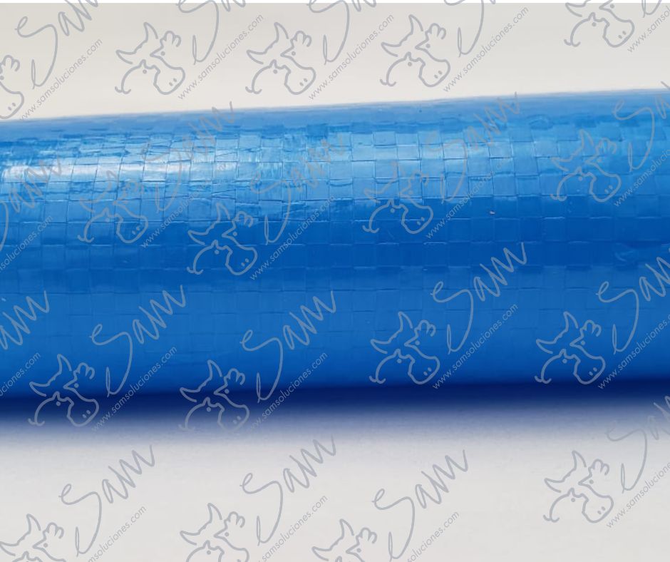 CORTINA AZUL EN POLIETILENO DE DOBLE LAMINADO CON O SIN DOBLADILLO