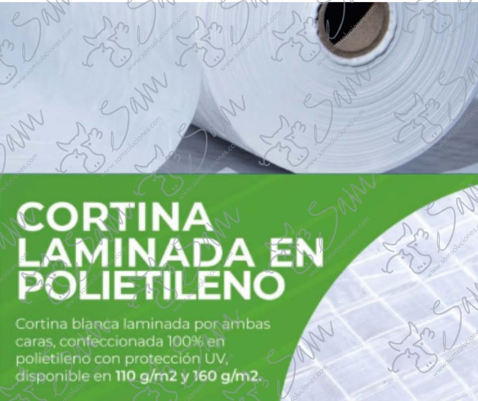 CORTINA BLANCA EN POLIETILENO DE DOBLE LAMINADO CON O SIN DOBLADILLO