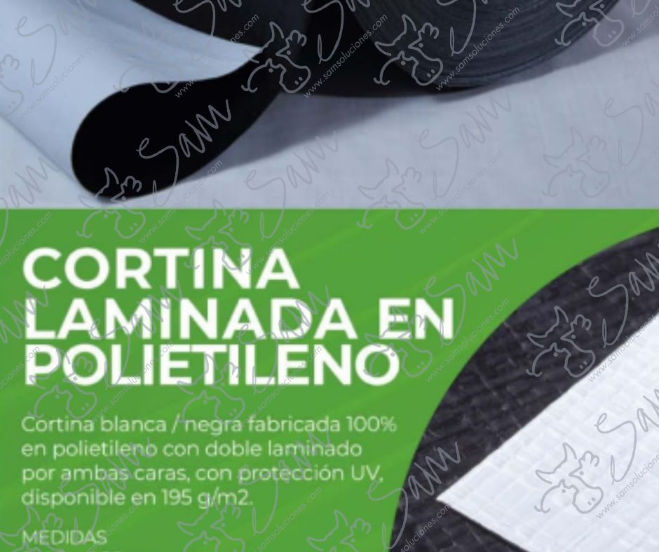 CORTINA BLANCA NEGRA EN POLIETILENO DE DOBLE LAMINADO PARA BLACKOUT