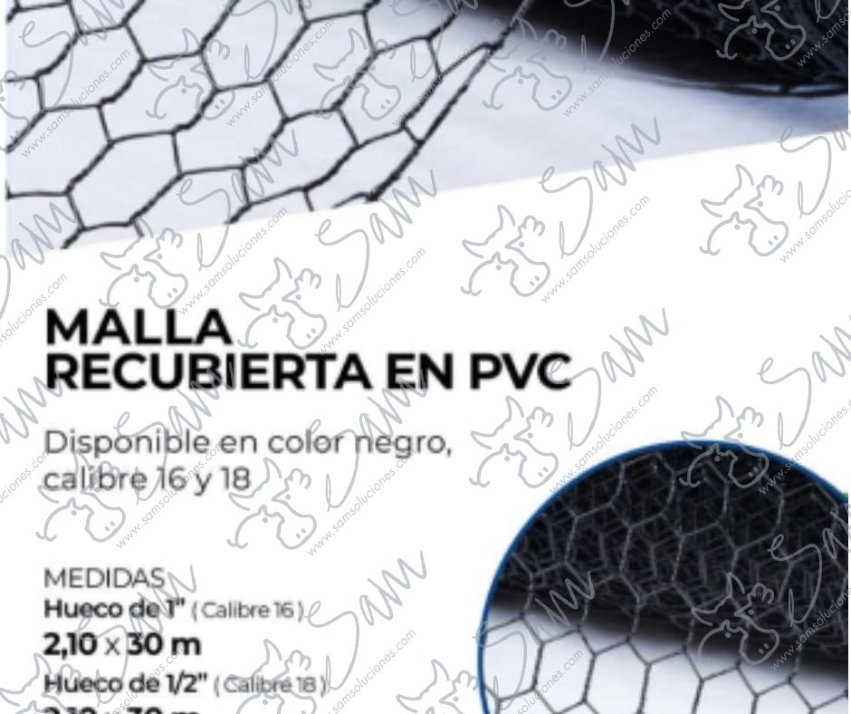 MALLA RECUBIERTA EN PVC COLOR NEGRO