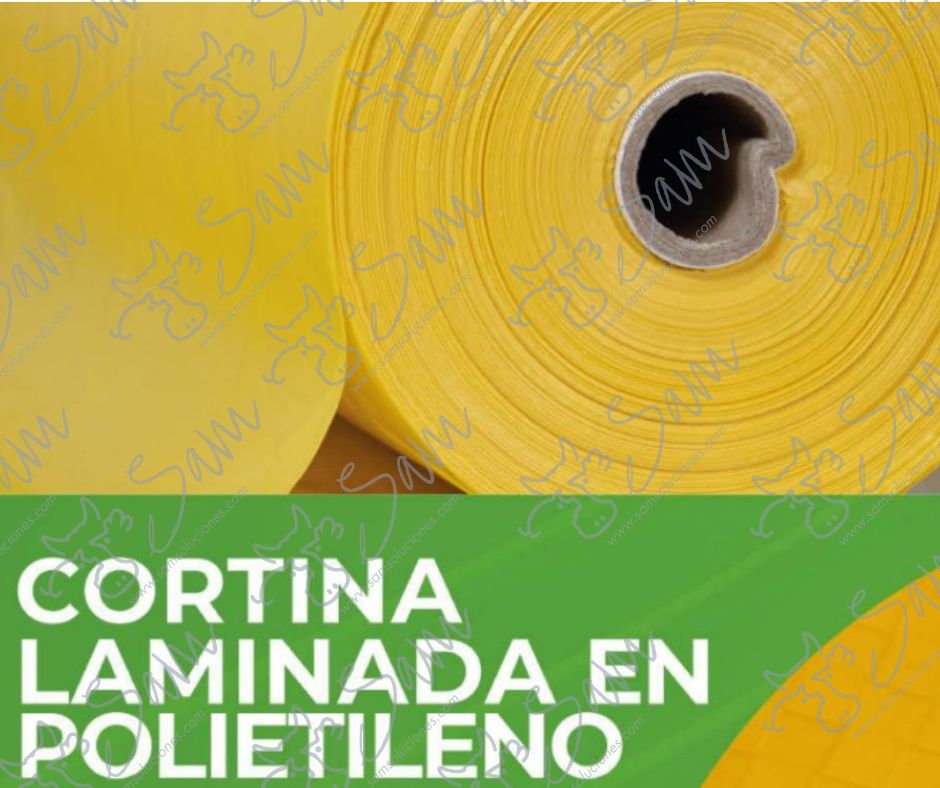 CORTINA AMARILLA EN POLIETILENO DE DOBLE LAMINADO CON O SIN DOBLADILLO
